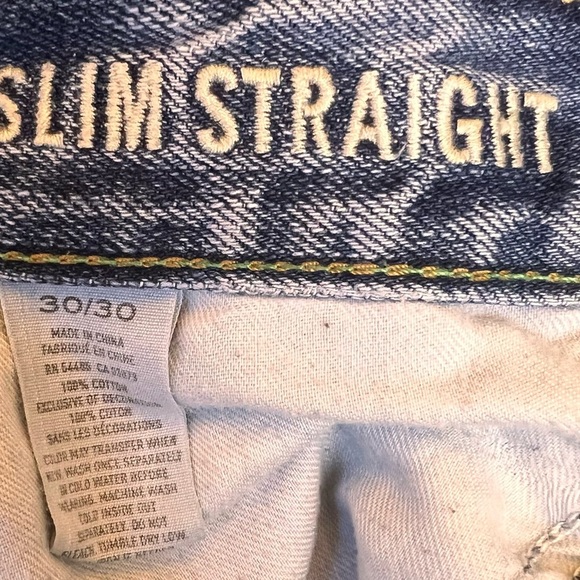 American Eagle Jeans Men’s 30 X 30 Slim Straight Jeans Pants Medium Wash - Picture 8 of 8